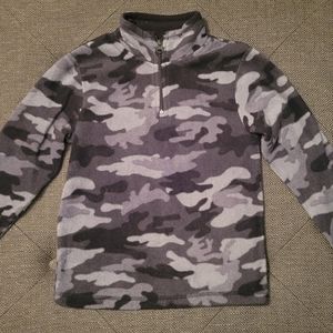 Place Boys Black & Grey Camouflage 1/4 Zip Fleece